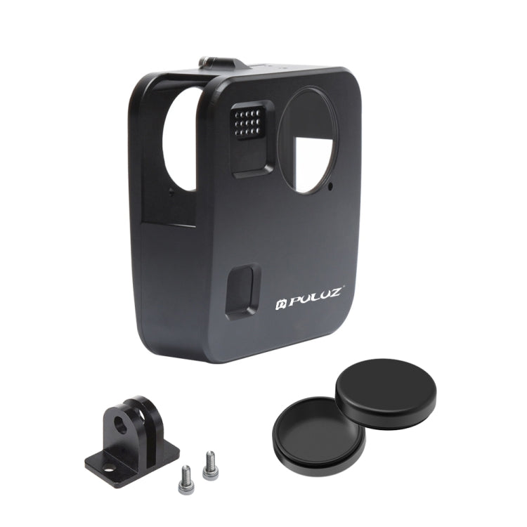 PULUZ for GoPro Fusion Housing Shell CNC Aluminum Alloy Protective Cage with Basic Mount & Lens Caps(Black) - free shipping - PMC TechLife - Order now!