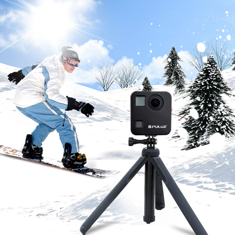 PULUZ for GoPro Fusion Housing Shell CNC Aluminum Alloy Protective Cage with Basic Mount & Lens Caps(Black) - free shipping - PMC TechLife - Order now!