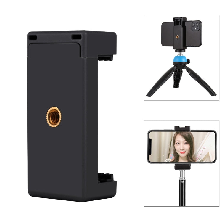 PULUZ Selfie Sticks Tripod Mount Phone Clamp with 1/4 inch Screw Holes & Cold Shoe Base(Black) - free shipping - PMC TechLife - Order now!