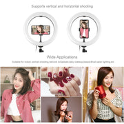 PULUZ 10.2 inch 26cm Curved Surface USB RGBW Dimmable LED Ring Vlogging Photography Video Lights with Tripod Ball Head & Remote Control & Phone Clamp(Black)