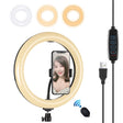 PULUZ 10.2 inch 26cm USB 3 Modes Dimmable Dual Color Temperature LED Curved Diffuse Light Ring Vlogging Selfie Photography Video Lights with Phone Clamp(Black) - Ring Light by PULUZ | Online Shopping South Africa | PMC TechLife | Buy Now Pay Later Mobicred
