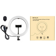 PULUZ 10.2 inch 26cm USB 3 Modes Dimmable Dual Color Temperature LED Curved Diffuse Light Ring Vlogging Selfie Photography Video Lights with Phone Clamp(Black)