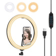 PULUZ 11.8 inch 30cm USB 3 Modes Dimmable Dual Color Temperature LED Curved Diffuse Light Ring Vlogging Selfie Photography Video Lights with Phone Clamp(Black) - Ring Light by PULUZ | Online Shopping South Africa | PMC TechLife | Buy Now Pay Later Mobicred