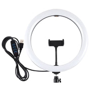 PULUZ 11.8 inch 30cm USB 3 Modes Dimmable Dual Color Temperature LED Curved Diffuse Light Ring Vlogging Selfie Photography Video Lights with Phone Clamp(Black)