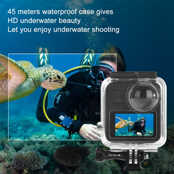 PULUZ 45m Underwater Water-resistant Housing Diving Case for GoPro MAX, with Buckle Basic Mount & Screw