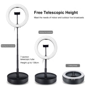 PULUZ 10.2 inch 26cm USB 3 Modes Dimmable Dual Color Temperature LED Curved  Ring Vlogging Selfie Photography Video Lights with Bluetooth Remote Shutter & Folding Desktop Holder & Phone Clamp(Black)