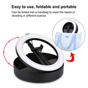 PULUZ 10.2 inch 26cm USB 3 Modes Dimmable Dual Color Temperature LED Curved  Ring Vlogging Selfie Photography Video Lights with Bluetooth Remote Shutter & Folding Desktop Holder & Phone Clamp(Black)