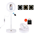 PULUZ 10.2 inch 26cm USB 3 Modes Dimmable Dual Color Temperature LED Curved  Ring Vlogging Selfie Photography Video Lights with Bluetooth Remote Shutter & Folding Desktop Holder & Phone Clamp(White) - Ring Light by PULUZ | Online Shopping South Africa | PMC TechLife | Buy Now Pay Later Mobicred