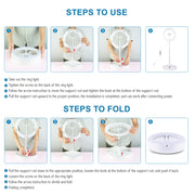 PULUZ 10.2 inch 26cm USB 3 Modes Dimmable Dual Color Temperature LED Curved  Ring Vlogging Selfie Photography Video Lights with Bluetooth Remote Shutter & Folding Desktop Holder & Phone Clamp(White)
