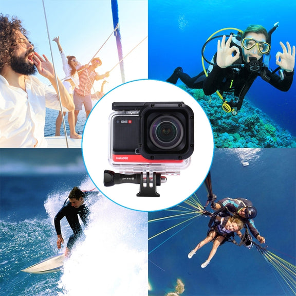 PULUZ 60m Underwater Depth Diving Case Water-resistant Camera Housing for Insta360 ONE R 4K Wide-angle Edition(Transparent)