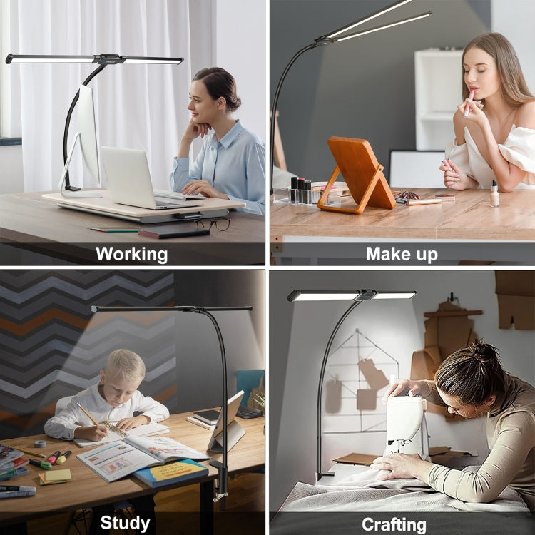 PULUZ Gooseneck Tube LED Fill Light Double Head Clip Desk Lamp (Black) - free shipping - PMC Jewellery - Order now!