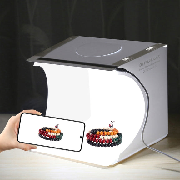 PULUZ 20cm Folding Portable 550LM Light Photo Lighting Studio Shooting Tent Box Kit with 6 Colors Backdrops (Black, White, Yellow, Red, Green, Blue), Unfold Size: 24cm x 23cm x 23cm