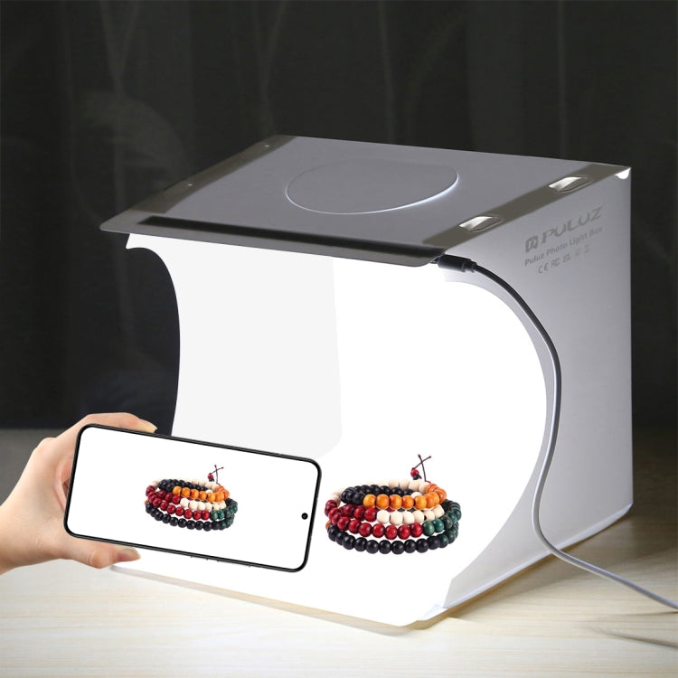 PULUZ 20cm Folding Portable 550LM Light Photo Lighting Studio Shooting Tent Box Kit with 6 Colors Backdrops (Black, White, Yellow, Red, Green, Blue), Unfold Size: 24cm x 23cm x 23cm