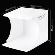 PULUZ 20cm Folding Portable 550LM Light Photo Lighting Studio Shooting Tent Box Kit with 6 Colors Backdrops (Black, White, Yellow, Red, Green, Blue), Unfold Size: 24cm x 23cm x 23cm