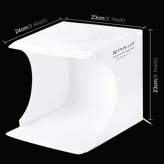 PULUZ 20cm Folding Portable 550LM Light Photo Lighting Studio Shooting Tent Box Kit with 6 Colors Backdrops (Black, White, Yellow, Red, Green, Blue), Unfold Size: 24cm x 23cm x 23cm