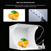 PULUZ 20cm Folding Portable 550LM Light Photo Lighting Studio Shooting Tent Box Kit with 6 Colors Backdrops (Black, White, Yellow, Red, Green, Blue), Unfold Size: 24cm x 23cm x 23cm