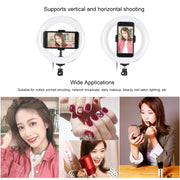 PULUZ 7.9 inch 20cm USB RGB Dimmable LED Dual Color Temperature LED Curved Light Ring Vlogging Selfie Photography Video Lights with Phone Clamp(Black)