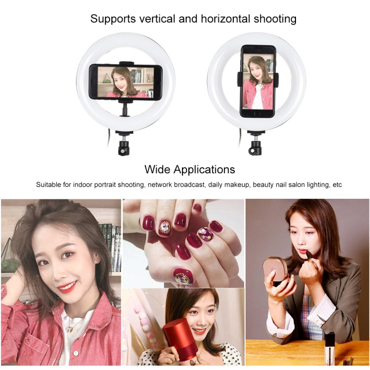 PULUZ 7.9 inch 20cm USB RGB Dimmable LED Dual Color Temperature LED Curved Light Ring Vlogging Selfie Photography Video Lights with Phone Clamp(Black)