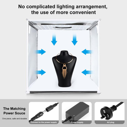PULUZ 40cm Folding Portable White Light Dimmable Photo Lighting Studio Shooting Tent Box Kit with 6 Colors (Black, Orange, White, Red, Green, Blue) Backdrops(AU Plug) - free shipping - PMC Jewellery - Order now!