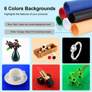 PULUZ 40cm Folding Portable White Light Dimmable Photo Lighting Studio Shooting Tent Box Kit with 6 Colors (Black, Orange, White, Red, Green, Blue) Backdrops(US Plug)