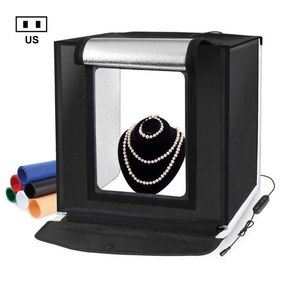 PULUZ 40cm Folding Portable White Light Dimmable Photo Lighting Studio Shooting Tent Box Kit with 6 Colors (Black, Orange, White, Red, Green, Blue) Backdrops(US Plug)
