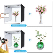PULUZ 40cm Folding Portable White Light Dimmable Photo Lighting Studio Shooting Tent Box Kit with 6 Colors (Black, Orange, White, Red, Green, Blue) Backdrops(US Plug)