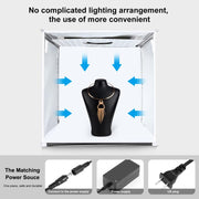 PULUZ 40cm Folding Portable White Light Dimmable Photo Lighting Studio Shooting Tent Box Kit with 6 Colors (Black, Orange, White, Red, Green, Blue) Backdrops(US Plug)