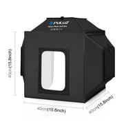 PULUZ 40cm Folding 72W 5500K Studio Shooting Tent Soft Box Photography Lighting Kit with 4 Colors (Black, Orange, White, Green) Backdrops(UK Plug)