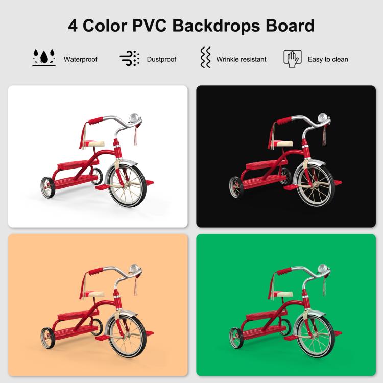 PULUZ 40cm Folding 72W 5500K Studio Shooting Tent Soft Box Photography Lighting Kit with 4 Colors (Black, Orange, White, Green) Backdrops(UK Plug) - free shipping - PMC TechLife - Order now!