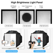PULUZ 40cm Folding 72W 5500K Studio Shooting Tent Soft Box Photography Lighting Kit with 4 Colors (Black, Orange, White, Green) Backdrops(UK Plug)