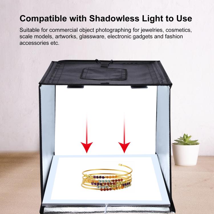 PULUZ Photo Studio Light Box Portable 60 x 60 x 60 cm Light Tent LED 5500K White Light Dimmable Mini 36W Photography Studio Tent Kit with 6 Removable Backdrops (Black Orange White Green Blue Red)(UK Plug) - free shipping - PMC Jewellery - Order now!