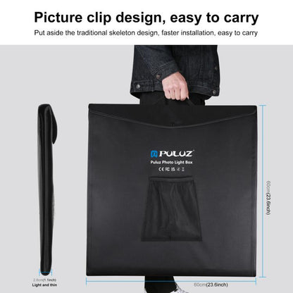 PULUZ Photo Studio Light Box Portable 60 x 60 x 60 cm Light Tent LED 5500K White Light Dimmable Mini 36W Photography Studio Tent Kit with 6 Removable Backdrops (Black Orange White Green Blue Red)(UK Plug) - free shipping - PMC Jewellery - Order now!