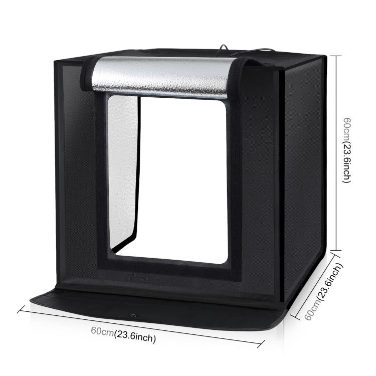 PULUZ Photo Studio Light Box Portable 60 x 60 x 60 cm Light Tent LED 5500K White Light Dimmable Mini 36W Photography Studio Tent Kit with 6 Removable Backdrops (Black Orange White Green Blue Red)(UK Plug) - free shipping - PMC Jewellery - Order now!