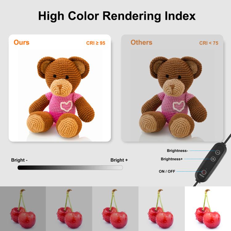 PULUZ Photo Studio Light Box Portable 60 x 60 x 60 cm Light Tent LED 5500K White Light Dimmable Mini 36W Photography Studio Tent Kit with 6 Removable Backdrops (Black Orange White Green Blue Red)(UK Plug) - free shipping - PMC Jewellery - Order now!
