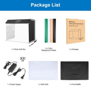 PULUZ Photo Studio Light Box Portable 60 x 40cm Cuboid Photography Studio Tent Kit with 4 Color Backdrops (US Plug)