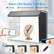 PULUZ Photo Studio Light Box Portable 60 x 40cm Cuboid Photography Studio Tent Kit with 4 Color Backdrops (US Plug)