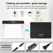 PULUZ Photo Studio Light Box Portable 60 x 40cm Cuboid Photography Studio Tent Kit with 4 Color Backdrops (US Plug)
