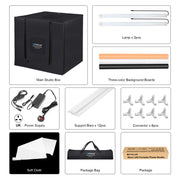 PULUZ 80cm Folding Portable 72W White Light Photo Lighting Studio Shooting Tent Box Kit with 3 Colors Black / White / Orange Backdrops(UK Plug)
