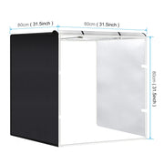PULUZ 80cm Folding Portable 72W White Light Photo Lighting Studio Shooting Tent Box Kit with 3 Colors Black / White / Orange Backdrops(UK Plug)