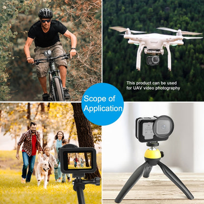 For GoPro HERO13 Black /12 Black /11 Black /10 Black /9 Black PULUZ Thin Housing Shell CNC Aluminum Alloy Protective Cage with Insurance Frame & 52mm UV Lens(Black) - free shipping - PMC Jewellery - Order now!