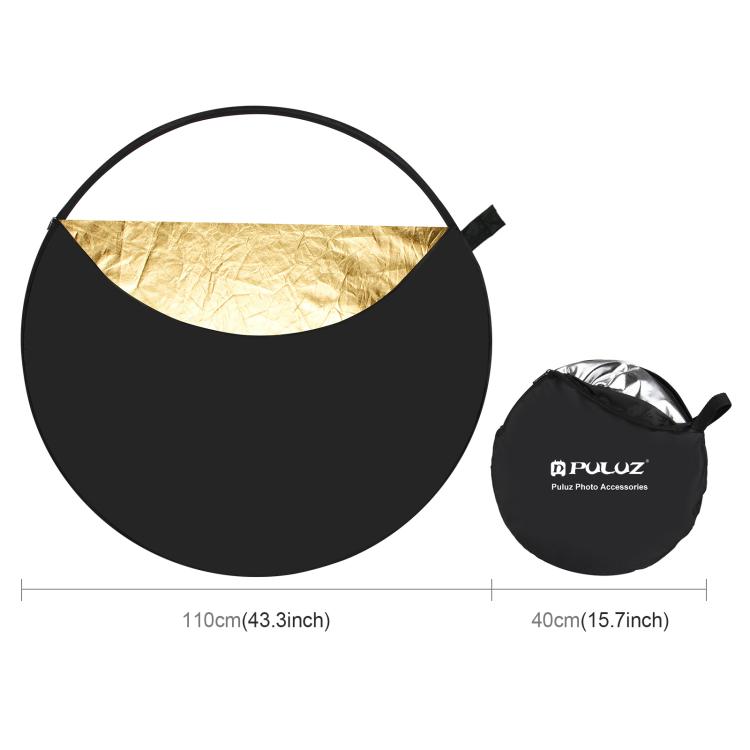 PULUZ 110cm 5 in 1 (Silver / Translucent / Gold / White / Black) Folding Photo Studio Reflector Board -  by PULUZ | Online Shopping South Africa | PMC Jewellery | Buy Now Pay Later Mobicred
