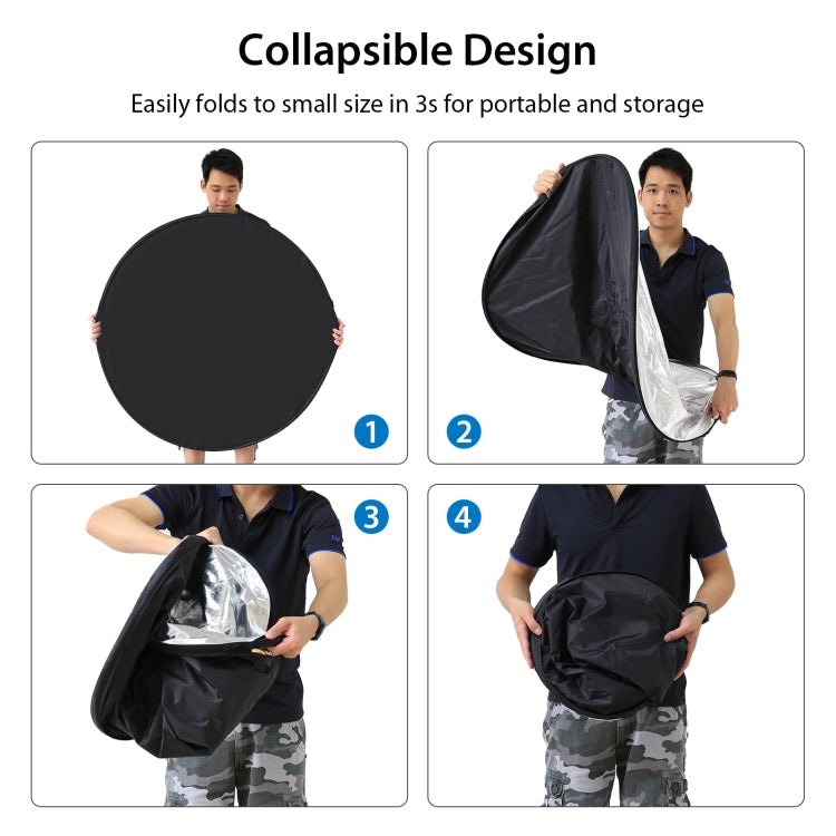 PULUZ 110cm 5 in 1 (Silver / Translucent / Gold / White / Black) Folding Photo Studio Reflector Board -  by PULUZ | Online Shopping South Africa | PMC Jewellery | Buy Now Pay Later Mobicred