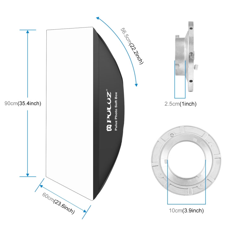 PULUZ Rectangle Speedlite Softbox Bowens Mount Diffuser - free shipping - PMC Jewellery - Order now!
