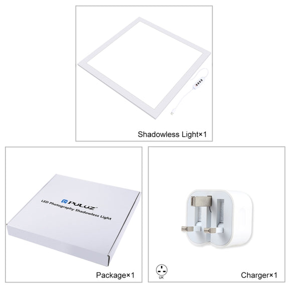 PULUZ 1000LM LED Acrylic No Polar Dimming Shadowless Light Pad with Switch for 40cm Photo Studio Box(UK Plug)