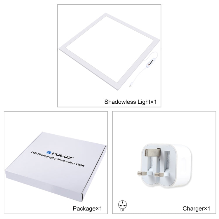 PULUZ 1000LM LED Acrylic No Polar Dimming Shadowless Light Pad with Switch for 40cm Photo Studio Box(UK Plug)