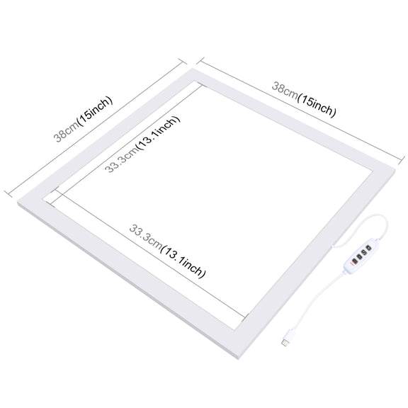 PULUZ 1000LM LED Acrylic No Polar Dimming Shadowless Light Pad with Switch for 40cm Photo Studio Box(UK Plug)
