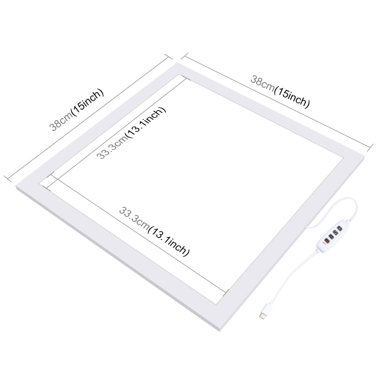 PULUZ 1000LM LED Acrylic No Polar Dimming Shadowless Light Pad with Switch for 40cm Photo Studio Box(UK Plug)