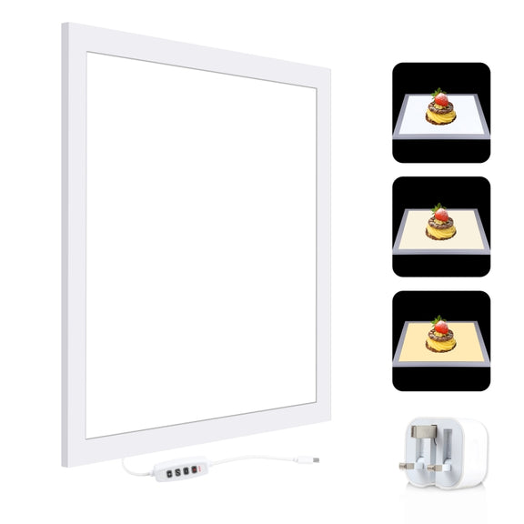 PULUZ 1000LM LED Acrylic No Polar Dimming Shadowless Light Pad with Switch for 40cm Photo Studio Box(UK Plug)