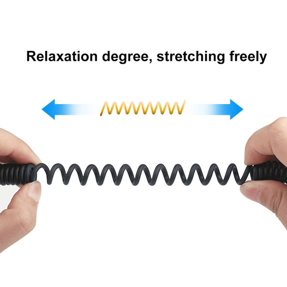 PULUZ 3.5mm TRRS Male to Type-C / USB-C Male Live Microphone Audio Adapter Spring Coiled Cable for Samsung, Huawei and Smartphones, Cable Stretching to 100cm(Black)