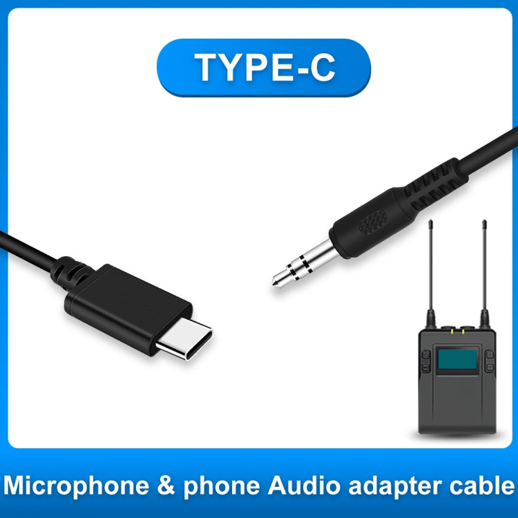 PULUZ 3.5mm TRRS Male to Type-C / USB-C Male Live Microphone Audio Adapter Spring Coiled Cable for Samsung, Huawei and Smartphones, Cable Stretching to 100cm(Black)